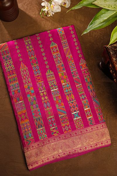 Fancy Silk Magenta Saree