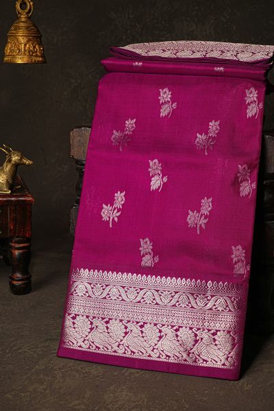 Venkatagiri Silk Magenta Saree