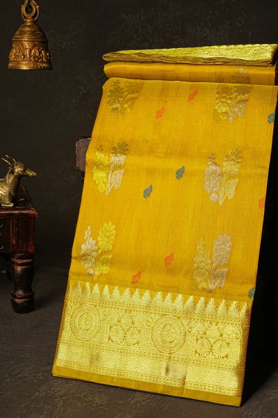 Venkatagiri Silk Yellow Saree