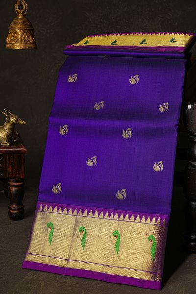 Venkatagiri Silk Navy Blue Saree