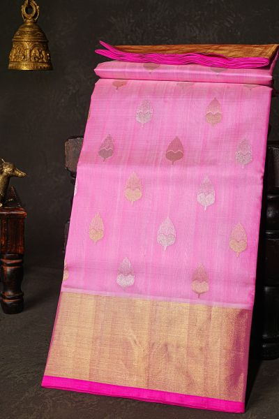 Venkatagiri Silk Baby Pink Saree