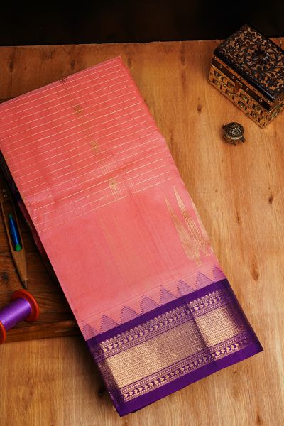 Kuppadam Sico Baby Pink Saree