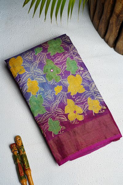 Fancy Tussar Multi Colour Saree