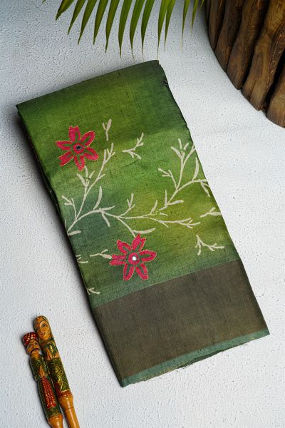 Fancy Tussar Multi Colour Saree