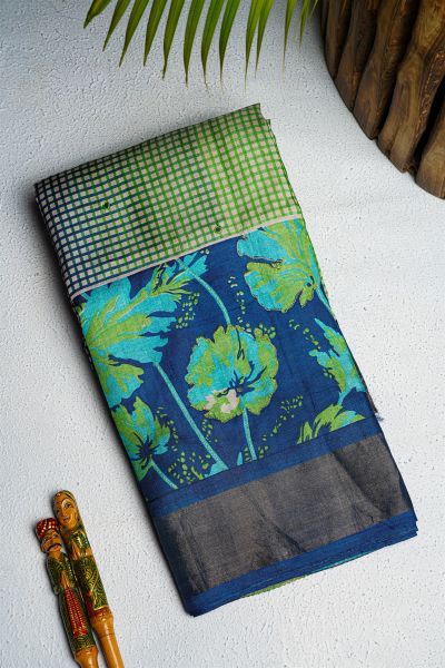 Fancy Tussar Multi Colour Saree