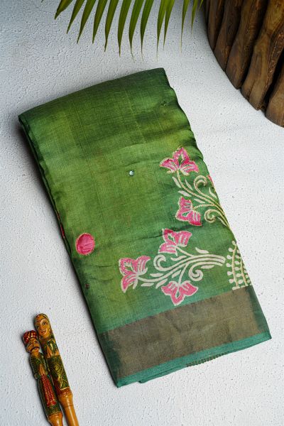 Fancy Tussar Multi Colour Saree