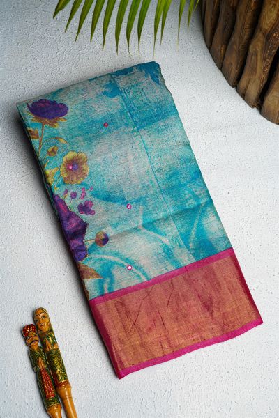 Fancy Tussar Multi Colour Saree