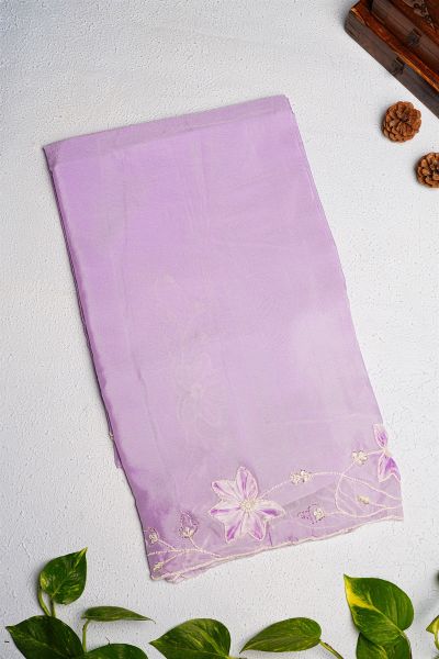 Designer Crepe Lavender Saree