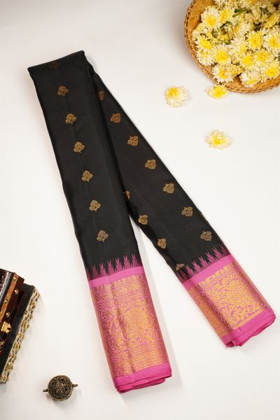 Gadwal Silk Black Saree
