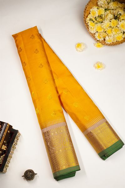 Gadwal Silk Mustard Saree