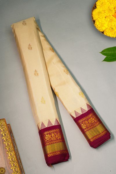 Gadwal Silk Cream Saree