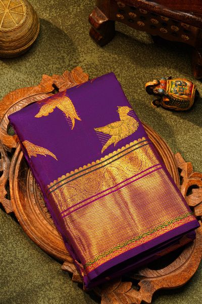 Kanchipuram Silk Purple Saree