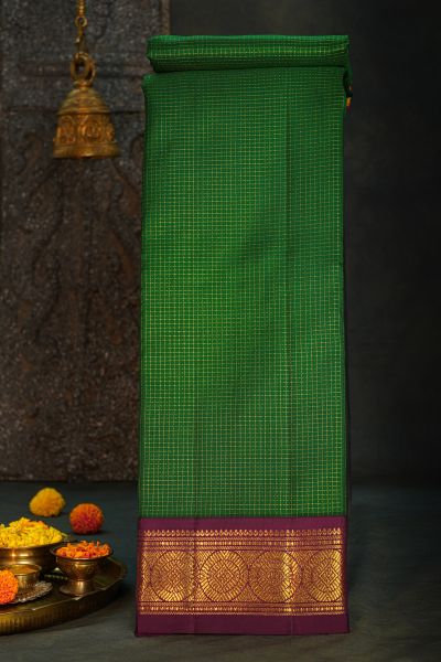 Kancheepuram Silk Bottle Green Saree