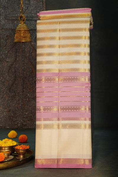 Kancheepuram Silk Off White Saree