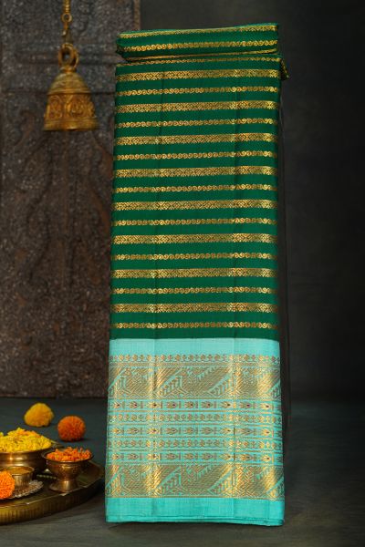 Kancheepuram Silk Bottle Green Saree