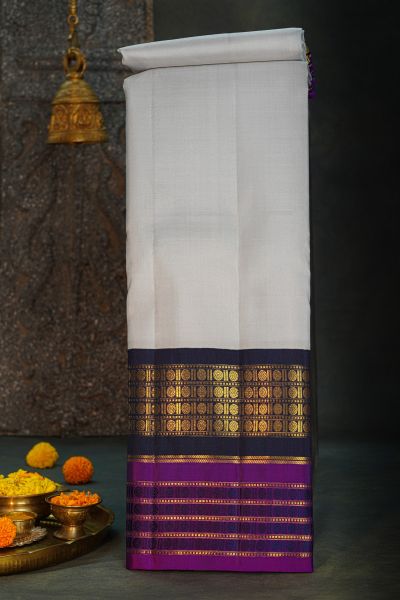 Kancheepuram Silk Off White Saree
