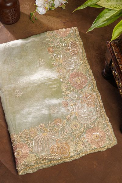 Fancy Tissue Dual Colour Saree