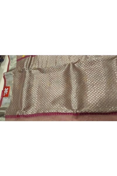 Zari Kota Baby Pink Saree