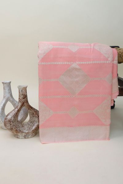 Banarasi Georgette Peach Saree