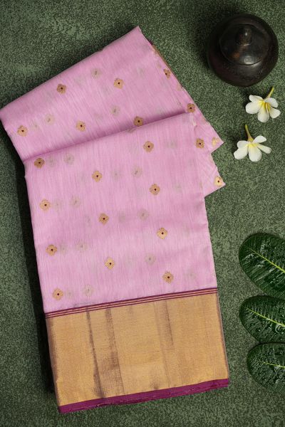 Chanderi Sico Lilac Saree