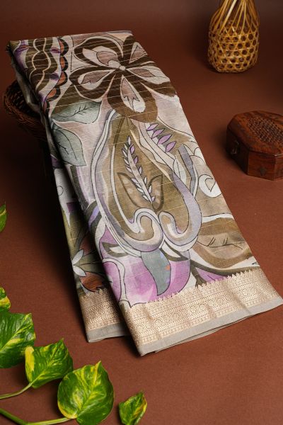 Matka Silk Off White Saree