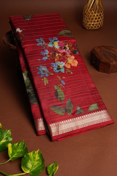 Matka Silk Red Saree