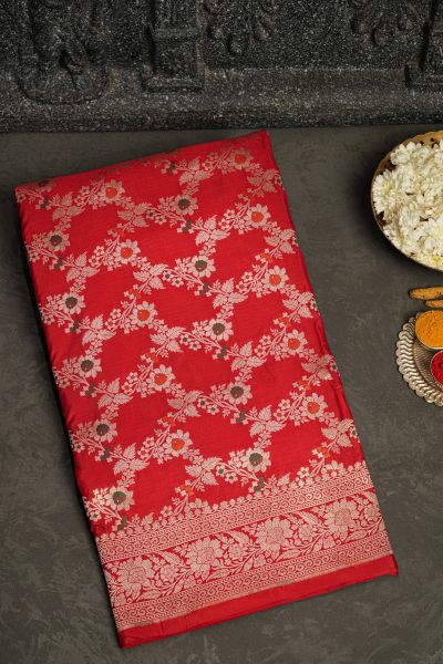 Banarasi Silk Red Saree