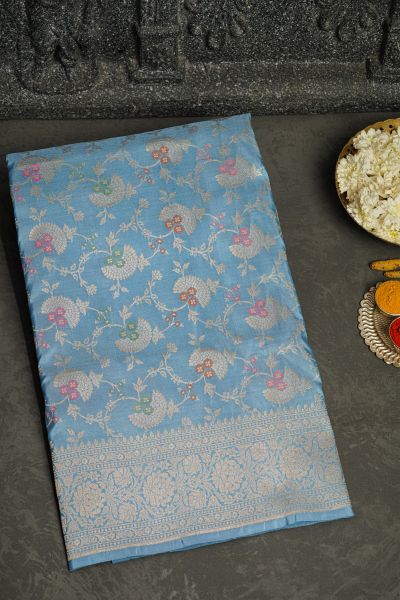 Banarasi Silk Ice Blue Saree