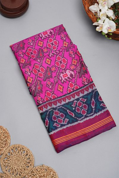 Patola Weaving Silk Pink Saree