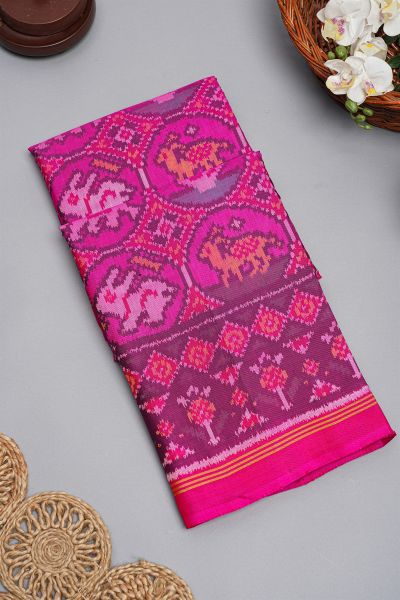 Patola Weaving Silk Pink Saree