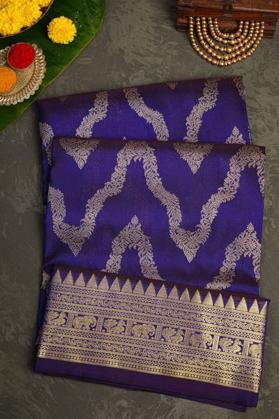 Venkatagiri Silk Navy Blue Saree