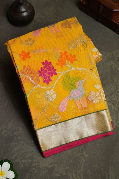 Zari Kota Mustard Saree