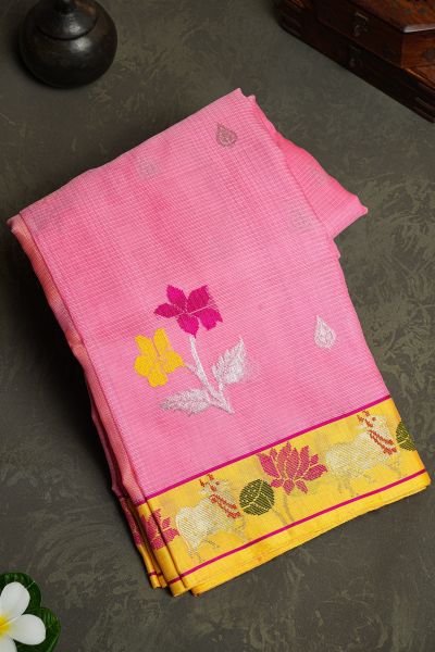 Zari Kota Pink Saree