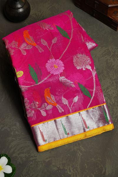 Zari Kota Magenta Saree