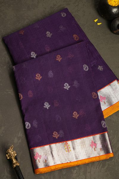 Zari Kota Purple Saree