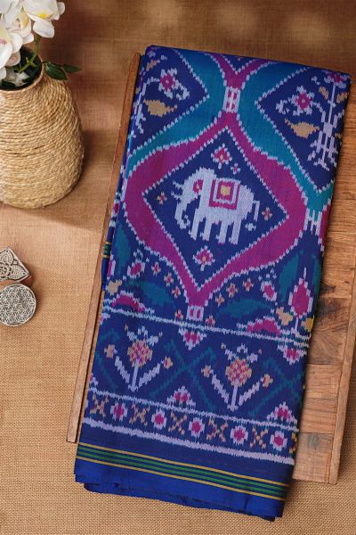 Patola Silk Navy Blue Saree