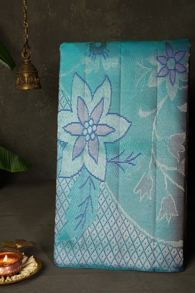 Kancheepuram Silk Sea Blue Saree