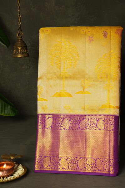 Kancheepuram Silk Mustard Saree