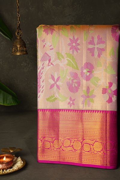 Kancheepuram Silk Light Peach Saree