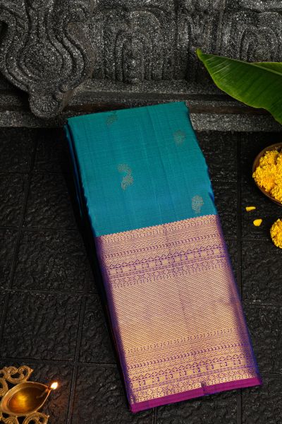 Kancheepuram Silk Sea Blue Saree