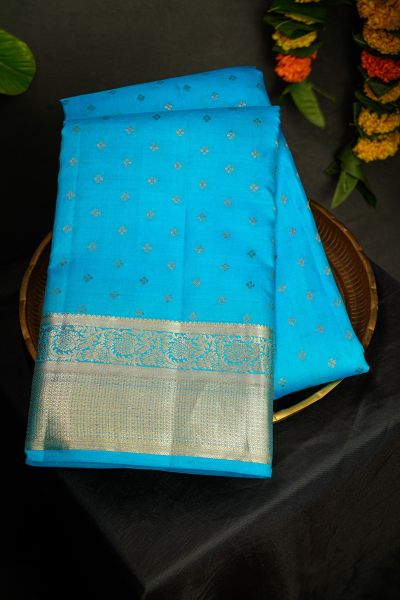 Kancheepuram Silk Sky Blue Saree