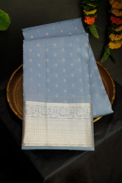 Kancheepuram Silk Grey Saree