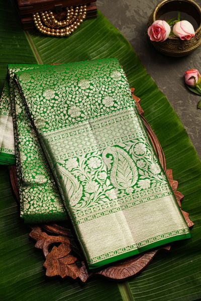 Kancheepuram Silk Green Saree