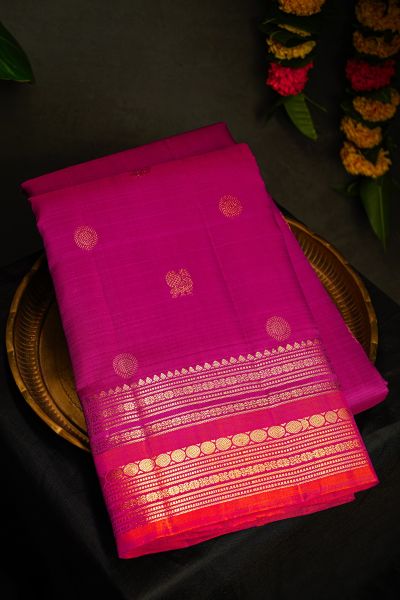 Kancheepuram Silk Magenta Saree