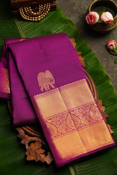 Kancheepuram Silk Purple Saree
