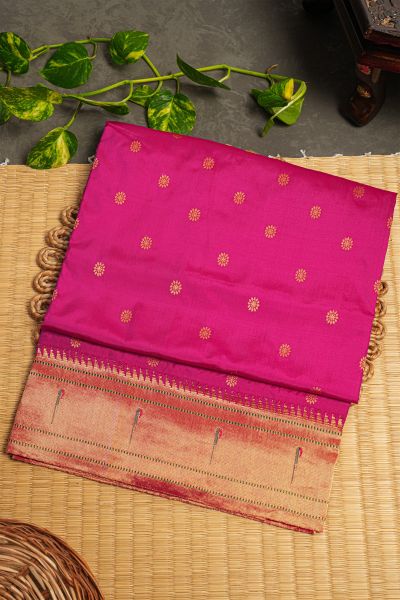 Paithani Weaving Silk Magenta Saree
