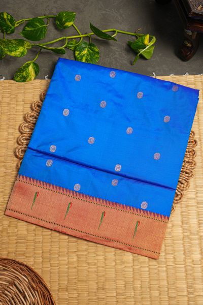 Paithani Silk Royal Blue Saree