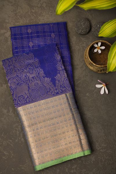 Kuppadam Sico Royal Blue Saree
