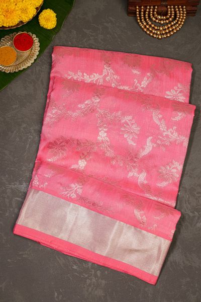 Venkatagiri Silk Pink Saree