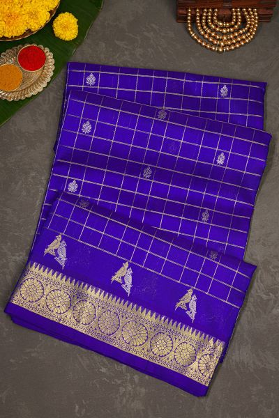 Venkatagiri Silk Royal Blue Saree